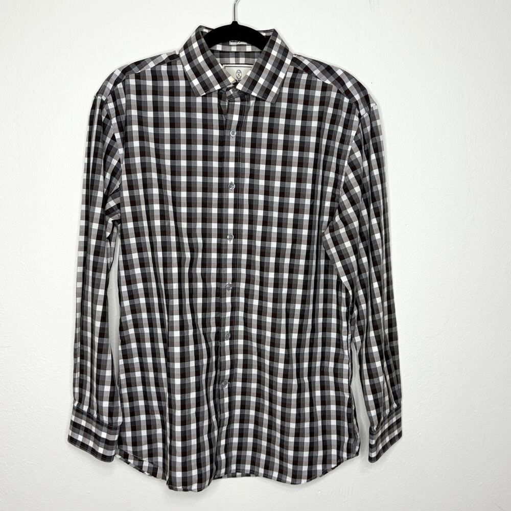 Todd Snyder Size 16 32/33 Dress Shirt Button Up Gingham Check Melange Yarns Prep
